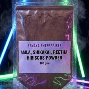 amla, shikakai, reetha, hibiscus powder